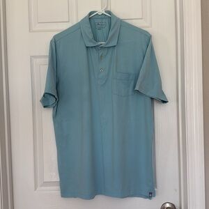 Peter Millar mens light blue polo shirt